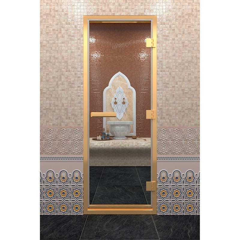 Дверь Хаммам в золотом профиле DoorWood